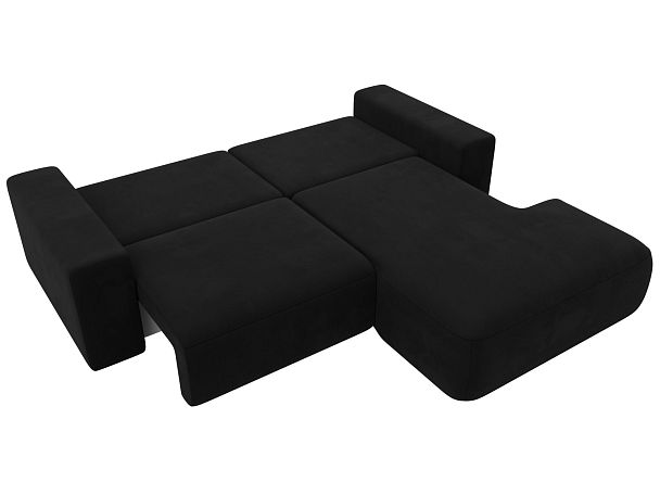 Диван угловой Лига-036 Классик правый угол Микровельвет черный - Вид 8