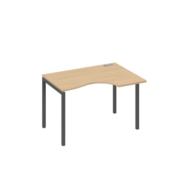 Стол эргономичный правый "Классика" на металлокаркасе DUE A4 А4 Б2 042 БП натуральный дуб / металлокаркас антрацит - Вид 1