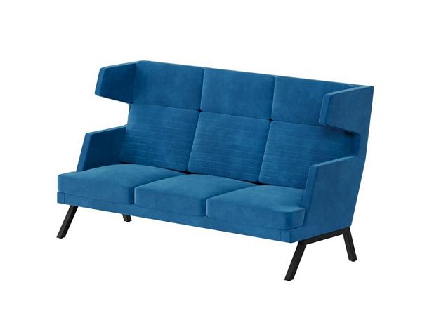 Aldo Диван трёхместный высокий ALD-03 Velutto 54/Металл Черный 2010*960*1180 - Вид 1