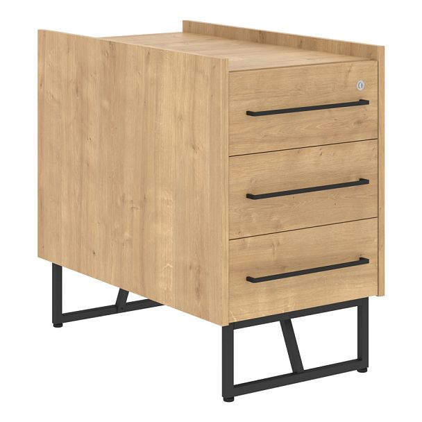 Тумба приставная LLC-3D.A Дуб Бофорд/Черный 461х800х750 LOFTIS - Вид 1