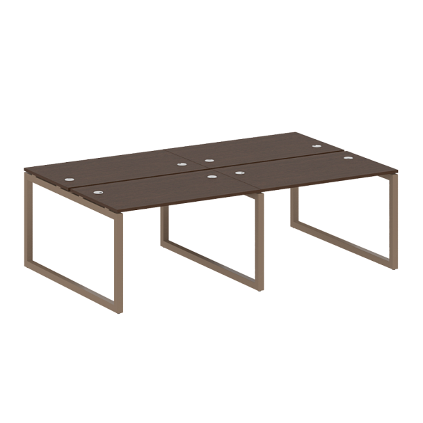 Metal System Quattro Р. ст. на 4 раб. места на О-образном м/к 50БО.СМ-4.2 Венге/Мокко металл 2400*1475*750 - Вид 1
