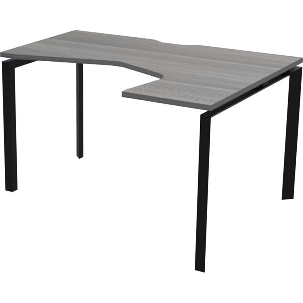 Стол эргономичный правый на металлокаркасе НТМП.П-040.ПР Лиственница/Антрацит 1400x1000x750 Аргентум-МП - Вид 1