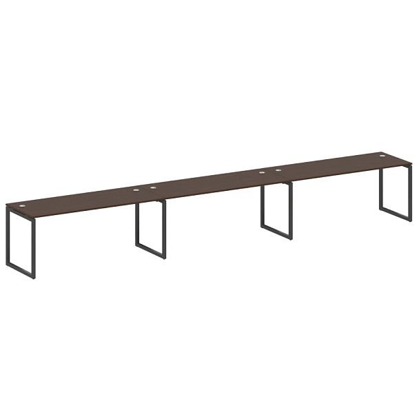 Metal System Quattro Р. ст. на 3 раб. места на О-образном м/к 40БО.СМ-3.5 Венге/Антрацит металл 5400*720*750 - Вид 1