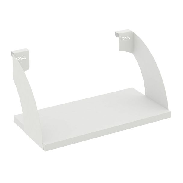 Навесные полки. Кронштейны+ЛДСП полка 400мм MAN-41-4 Белый бриллиант/Белый металл 400*220*200 - Вид 1