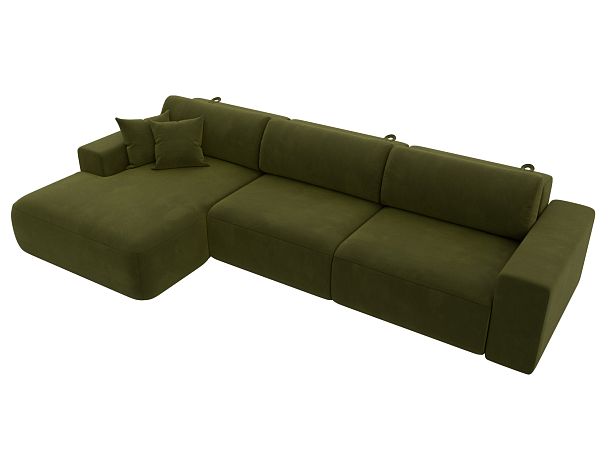 Диван угловой Лига-036 Классик Лонг левый угол Микровельвет зеленый - Вид 5