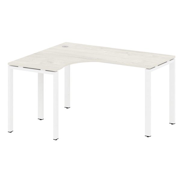 Metal System Стол криволинейный левый на П-образном м/к БП.СА-3 (L) Дуб наварра/Белый металл 1400*1200*750 - Вид 1