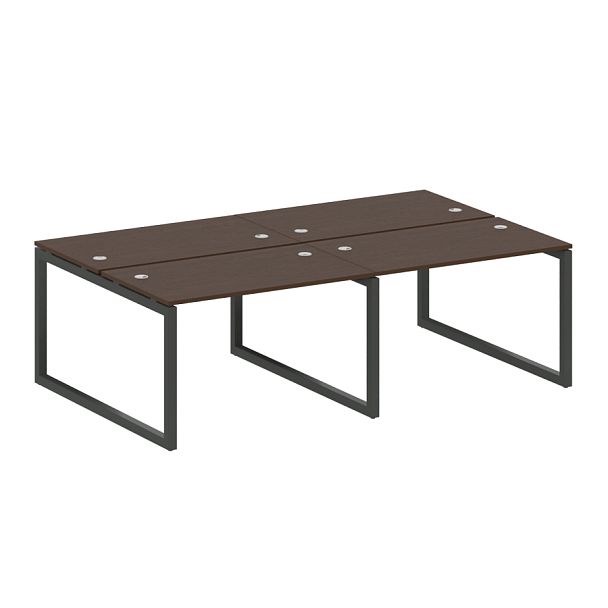 Metal System Quattro Р. ст. на 4 раб. места на О-образном м/к 50БО.СМ-4.2 Венге/Антрацит металл 2400*1475*750 - Вид 1