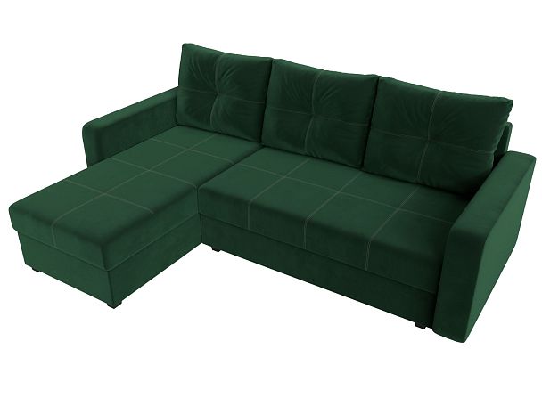 Диван угловой Ливерпуль Лайт левый угол Велюр зеленый - Вид 5