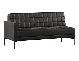 Модуль Everprof Delta с подлокотником трехместный правый Металл Черный Экокожа Черный - Фото предпросмотра