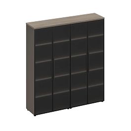 Шкаф для документов со стеклянными дверями U.RUS РС 320 ДЧ/ЛС дуб виченца/лава серая - Фото предпросмотра