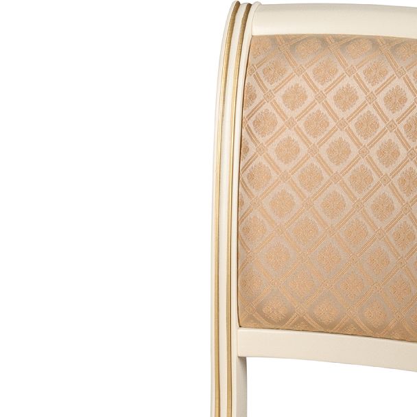 Комплект деревянных стульев с мягким сиденьем Арктос Слоновая кость с золотой патиной/Бежевый жаккард, 4 шт. - Вид 6
