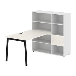 Стол-стеллаж ELRST 1213 Ясень Траун/Черный/Белый 1790х1250х1355 EDIS - Фото предпросмотра