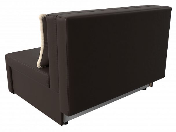 Диван прямой Лагуна (полностью экокожа коричневая, кант экокожа бежевая) - Вид 6