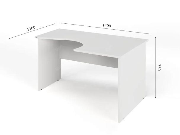 ЛАЙТ / LIGHT RLG005-14x11R Угловой стол 140x100x75 Белый - Вид 3