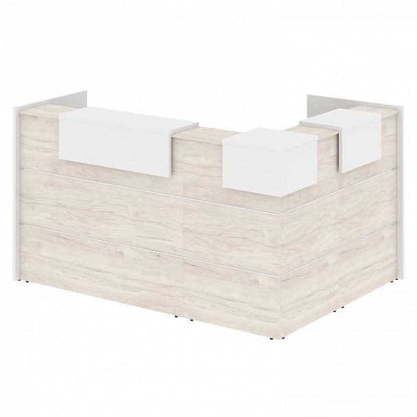 Ресепшн Г-образный "Onix" O.R-K-23 денвер светлый/белый - Вид 2