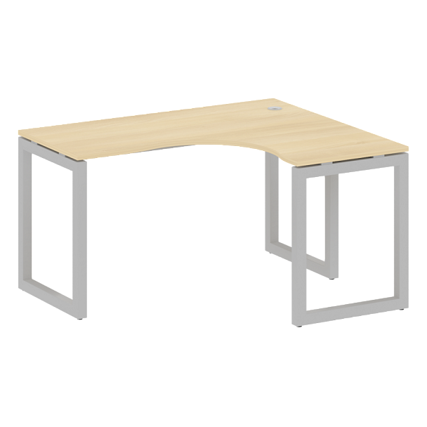 Metal System Quattro Стол криволинейный правый на О-образном м/к 50БО.СА-3 (R) Акация/Серый металл 1400*1200*750 - Вид 1