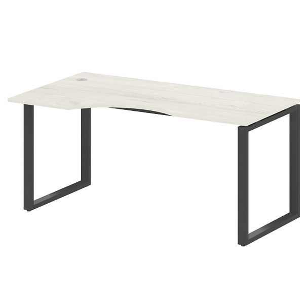 Metal System Стол криволинейный левый на О-образном м/к БО.СА-1 (L) Дуб наварра/Антрацит металл 1600*900*750 - Вид 1