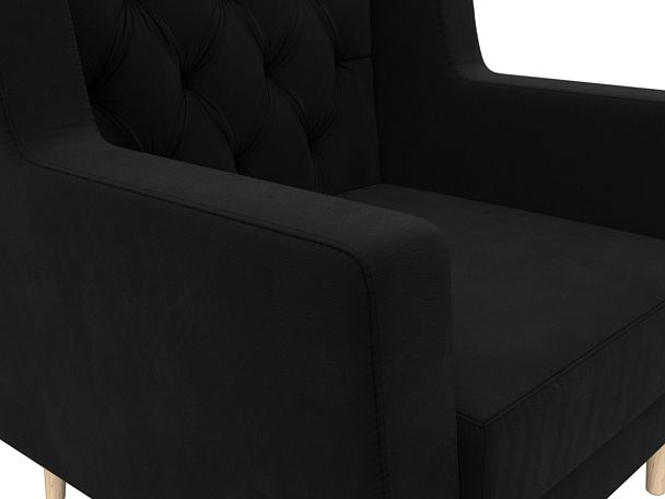Кресло Брайтон Люкс (полностью микровельвет черный) - Вид 4