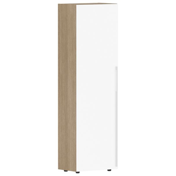 Гардероб узкий СП-064-25-12(L) Белый глянец/Дуб Натуральный 600х450х2010 KANON - Вид 1