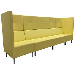 Диван офисный Скайнет пятиместный модульный В размер: 310 х 70 см, искусственная кожа Santorini 0417, цвет желтый - Фото предпросмотра