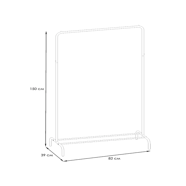 Вешалка для плечиков "Радуга-1", 1500х820х390 мм, металл, черная, ВНП 298 Ч - Вид 3