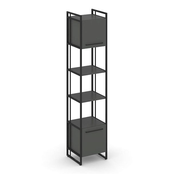 Rift Шкаф 5 ниш узкий RF.SU-54 (U) Антрацит/Металл Черный 420*396*2010 - Вид 1