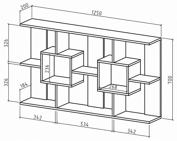 Полка навесная Лайт-27 - Вид 2
