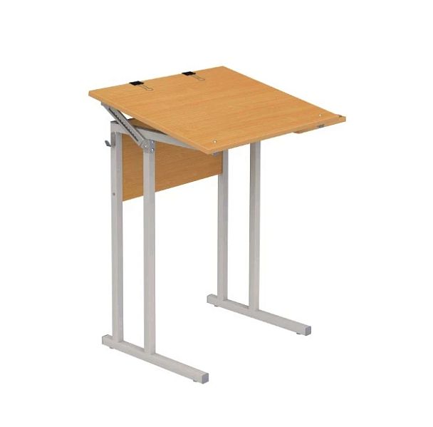 Стол ученический для черчения и рисования р.гр.№4  СТЧ1.4 (бук бавария, м/к серый, квадратное сечение) Парты и столы  Бук Бавария - Вид 1