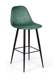Стул барный TED, бархат зеленый 19 /опора конус - Фото предпросмотра