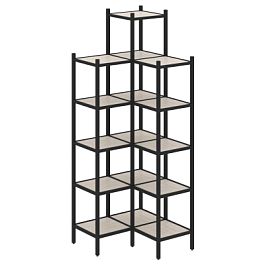 Loft Угловой внутренний стеллаж наборный VR.L-46 Денвер светлый/Чёрный металл 862*862*2280 - Фото предпросмотра