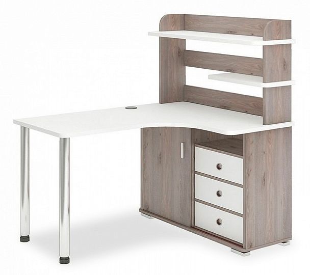 Стол компьютерный Домино СР-145М Белый/Нельсон правый - Вид 1