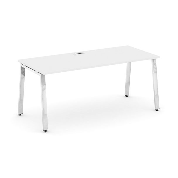 Style Project Direct Lux Стол письменный M-SN-6A.SR-024.M Белый/Нержавеющая Сталь/Хром 1580*800*750 - Вид 1