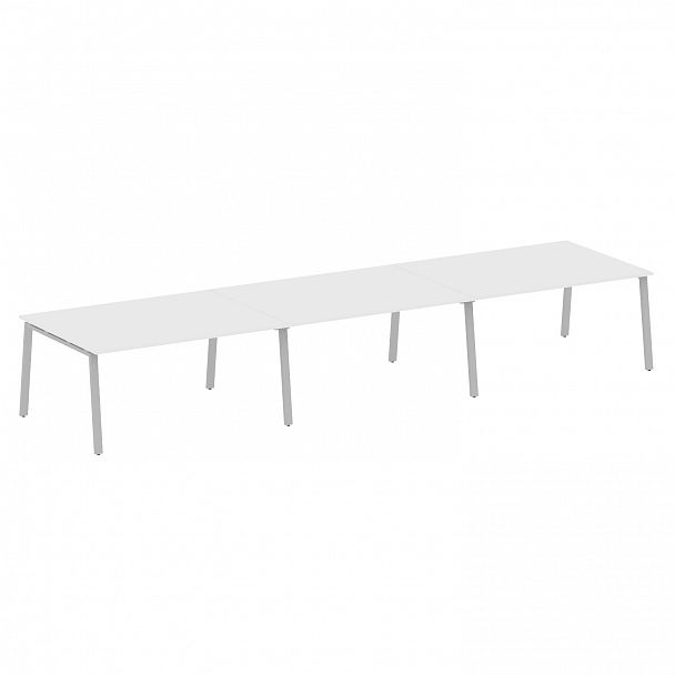 Стол для переговоров "Metal System" БА.ПРГ-3.4 белый/серый - Вид 1