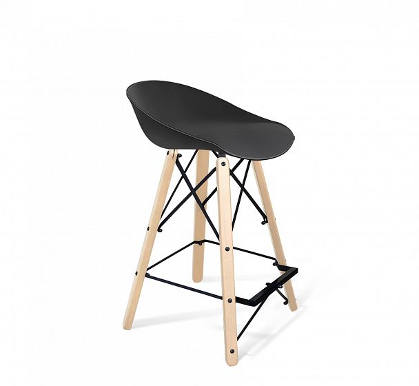 Стул полубарный Sheffilton SHT-ST19/S80-1 черный/прозрачный лак/черный - Вид 1