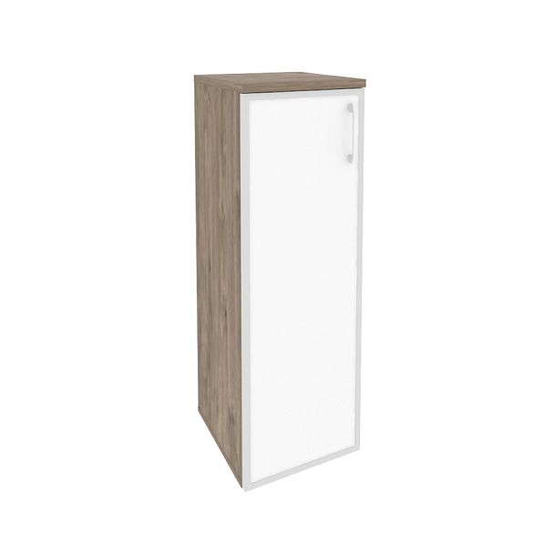 Onix Шкаф средний узкий левый O.SU-2.4 R (L) white Тиквуд темный/Стекло 400*420*1207 - Вид 1