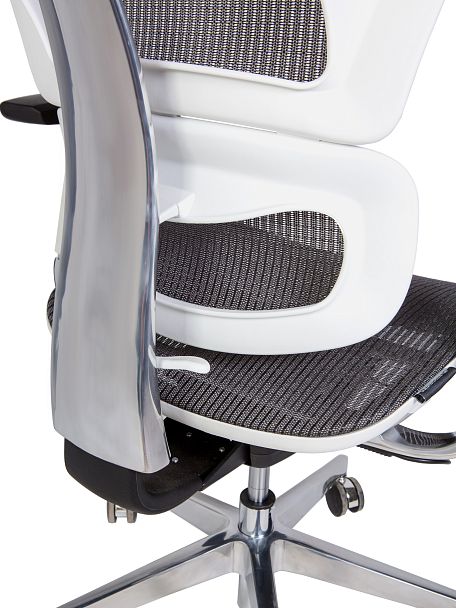 Кресло офисное / Hero white / белый пластик / серая сетка - Вид 5