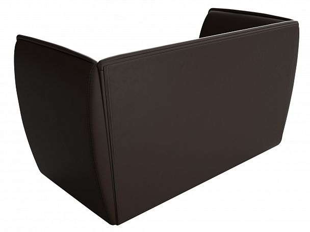 Прямой диван Бергамо 2-х местный (полностью экокожа коричневая) - Вид 6