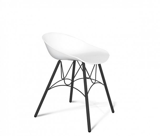 Стул Sheffilton SHT-ST19/S100 на металлокаркасе белый/черный муар - Вид 2