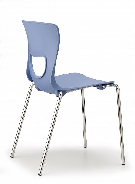 Стул PLUTO (4 ножки) каркас хром, синий - Вид 2