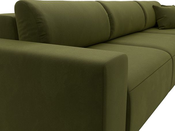 Диван прямой Лига-036 Классик Лонг Микровельвет зеленый - Вид 4