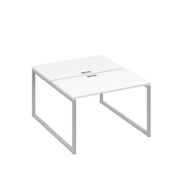 Рабочая станция 2х120 на металлокаркасе QUATTRO A4 А4 Б4 173 БП белый премиум / металлокаркас серый - Вид 1