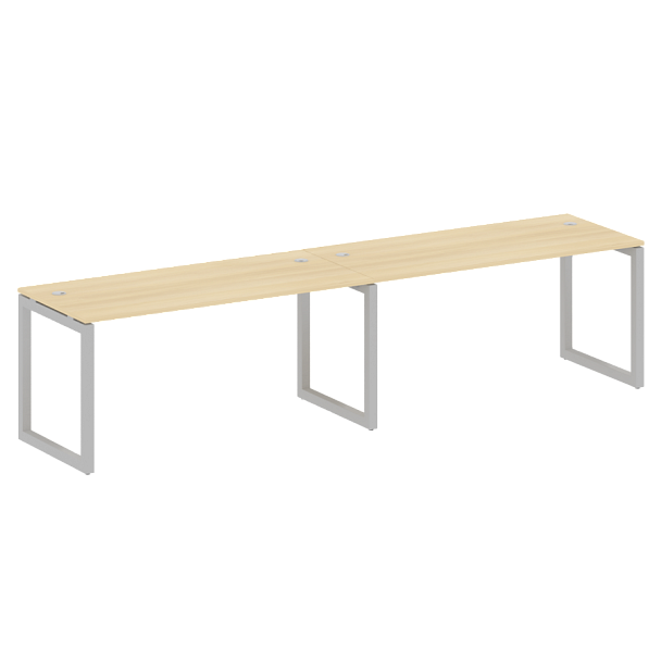 Metal System Quattro Р. ст. на 2 раб. места на О-образном м/к 50БО.СМ-2.4 Акация/Серый металл 3200*720*750 - Вид 1