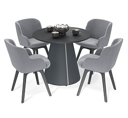 Обеденная группа Sheffilton SHT-DS306 стальной серый/тёмно-серый/антрацит - Фото предпросмотра