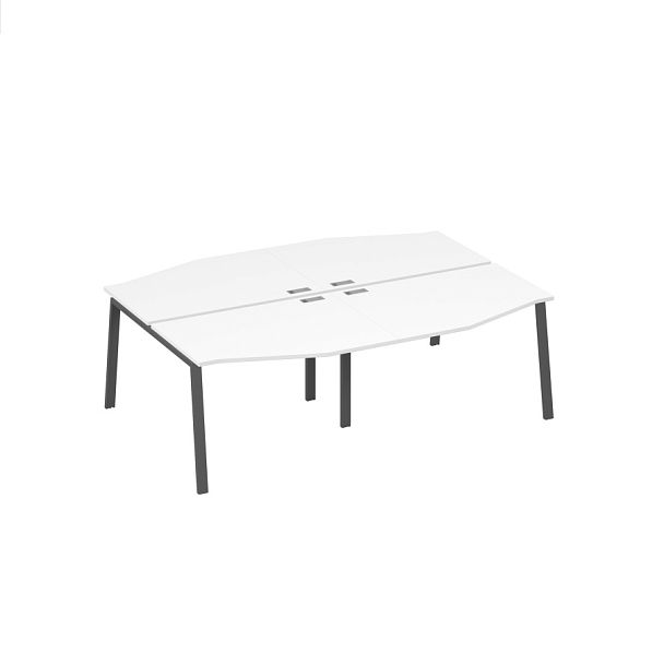 Станция с каркасом TRE и столами Техно (4х120) A4 А4 Б3 189-2 БП белый премиум / металлокаркас антрацит - Вид 1