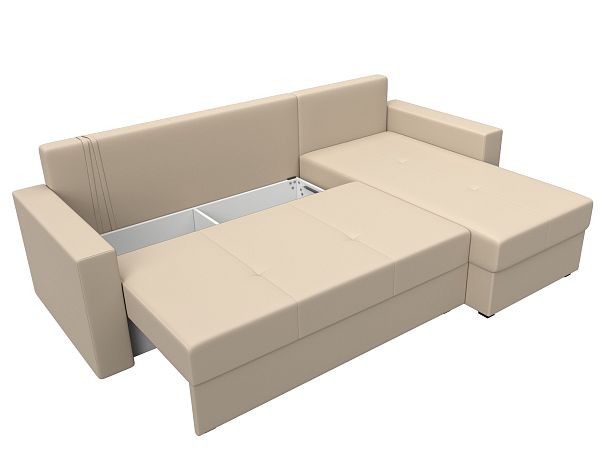 Диван угловой Верона Лайт угол правый (полностью экокожа бежевая) - Вид 7