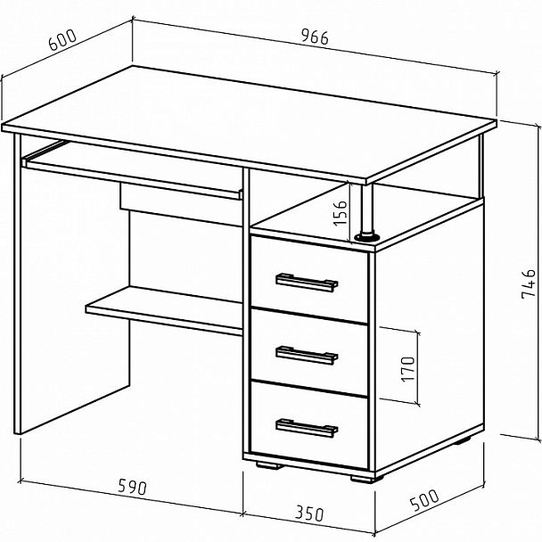 Стол компьютерный Амбер-3 - Вид 2
