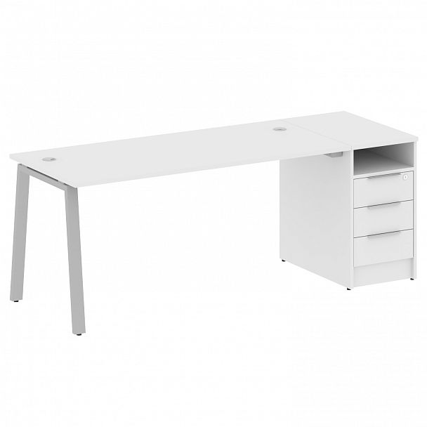 Рабочая станция "Metal System" БА.РС-СТП -1.4 белый/серый - Вид 1