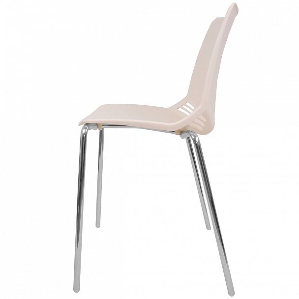 Стул Race (4 ножки) каркас Хром, белый, стопируемый - Вид 2