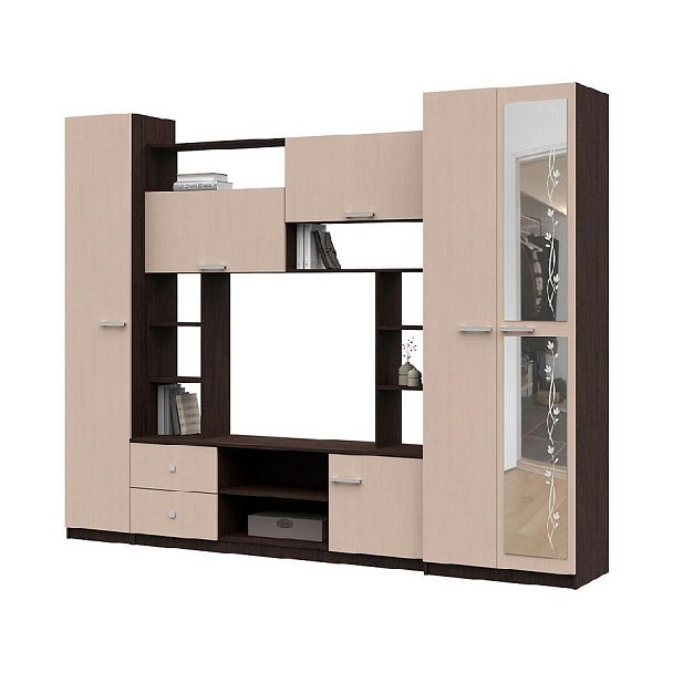 Гостиная Марта-М (Андрей 1)  ЛДСП венге/дуб белфорт - Вид 1