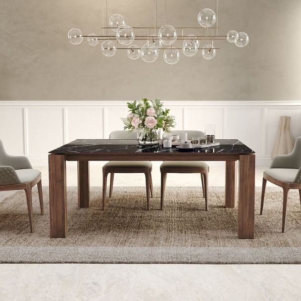 Стол обеденный Aron 180, керамика глянцевая черная - Вид 4